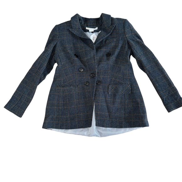 Veronica Beard Yareli Dickey Jacket Plaid 100% Wool Blazer Womens Size 0 - Picture 2 of 9